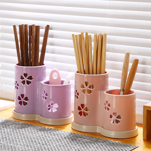 家用厨房沥水筷子筒壁挂式多功能消毒筷子笼防霉防尘架筷子盒