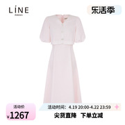 line小香风假两件连衣裙，夏季时尚气质，女装裙子ncopne7000