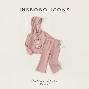 INSbobo女童卫衣套装春秋童趣印花小女孩两件套休闲儿童衣服
