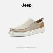 jeep吉普男鞋2024男士一脚蹬，休闲鞋夏季布鞋，软底老北京帆布鞋