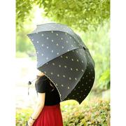 深拱形防晒防紫外线蘑菇公主，雨伞黑胶遮阳折叠晴雨两用女太阳伞