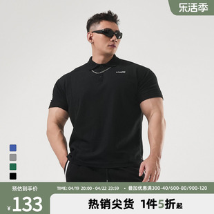 鹿家门夏季常规版型休闲运动POLO衫男基础款健身翻领短袖T恤