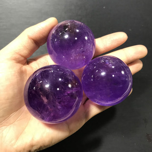 天然巴西紫水晶球紫晶球紫气东来手工打磨风水镇宅摆件水晶球