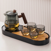 玻璃茶壶茶杯套装家用功夫茶具耐高温花茶壶可加热茶水分离泡茶器