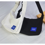 男女学生情侣简约上课帆布包可以装书大容量拉链斜挎韩版布包