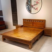老榆木全实木单双人床1.8米1.5米榫卯结构中式储物床卧室家具定制
