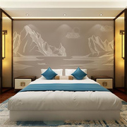 新中式抽象山水壁画电视背景墙壁纸，客厅沙发墙纸，影视墙纸卧室墙布