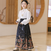 女童马面裙春夏款唐装新中式，中国风套装改良古风明制秋装儿童汉服
