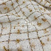 意产大牌外贸白色金格子(金格子，)粗花呢粗纺面料小香风，外套连衣裙服装布料
