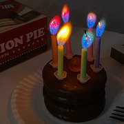 网红ins彩色火焰蜡烛生日蛋糕装饰创意蜡烛告白派对拍照道具