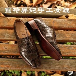 日系皮鞋个性复古时装风格全手工固特异潮女鞋尖头真皮鞋牛皮底