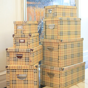 英伦格纹衣物储物宿舍纸盒整理抽屉收纳箱式收纳收纳家用箱盒收纳