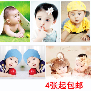 可爱宝宝海报照片漂亮男婴儿画像，孕妇胎教早教图片宝宝画报墙贴画