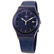 斯沃琪Swatch男士SUON401春夏蓝色皮带时尚休闲潮流瑞士手表