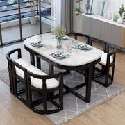 实木餐桌椅组合现代小户型多用创意，变形多功能大理石新式拉伸桌子