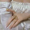 玛丽二世洛丽玛丝玫瑰丨夏日单品!时髦夸张镶钻玫瑰戒指复古