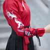 红色汉服武侠风国风演服学生运动会毕业22365班服出女中童女装女