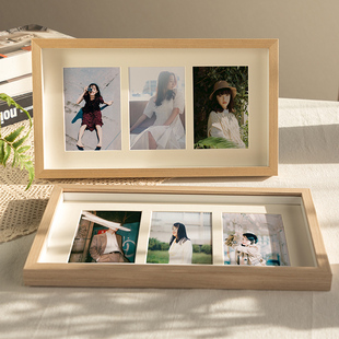 创意组合相框摆台洗照片，儿童情侣中空像框，6寸三连四连相册框摆件
