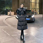 羽绒服女冬中长款冬装2023年时尚韩系高级感黑色加厚外套冬季