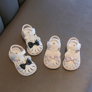 2023夏季女宝宝凉鞋软底，防滑学步鞋1-2岁儿童，包头公主鞋婴儿