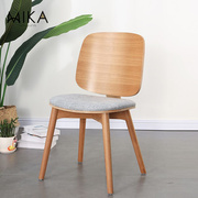 北欧风格设计师餐椅民宿椅子，艺术极简家用实木现代简约舒适餐椅