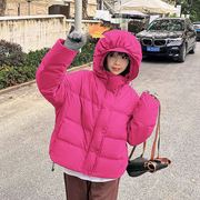 棉衣女面包服棉袄糖果色韩版宽松冬季小个子羽绒棉服短款外套