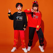中国风儿童演出服啦啦队街舞，春季套装表演服小学生运动会服装国潮