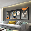 客厅三联装饰画现代简约抽象艺术挂画晶瓷大气轻奢沙发背景墙挂画