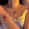 韩国时尚鲜花珍珠手链项链耳环套装，超仙玫瑰气质温柔锁骨链耳饰女