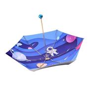 小银伞太阳伞女防晒防紫外线小巧便携雨伞晴雨两用遮阳银胶伞星球