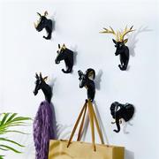 创意动物头装饰挂钩树脂，工艺品鹿头免钉墙上挂衣钩门后衣帽钩