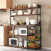 厨房置物架落地多层家用微波炉烤箱置物柜多功能储物柜蔬菜收纳架