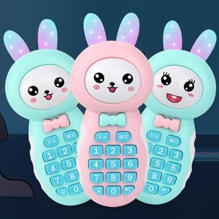 小兔子儿童手机仿真电话女孩，0-3早教故事机婴儿宝宝玩具哄娃