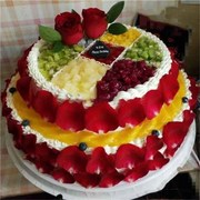 网红双层水果创意生日，蛋糕店同城配送北京上海杭州成都合肥市