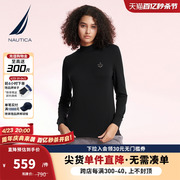 NAUTICA/诺帝卡女装秋冬柔软贴身简约休闲半高领打底T恤34KM11