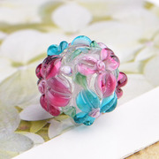 日式和风五彩色琉璃水晶花瓣绣球散隔珠子DIY手工项链串材料配件