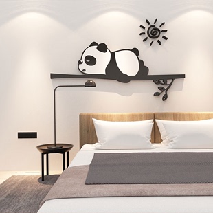 儿童房间布置装饰熊猫背景墙面贴纸卧室床头挂画客厅亚克力3d立体