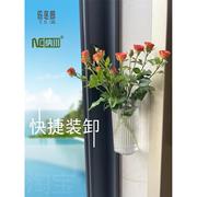 塑料透明壁挂简约水培植物花瓶，折叠雨伞收纳筒，保温杯圆柱形收纳架
