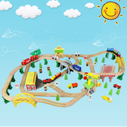 儿童木制动车高铁拼装轨道玩具，电动小火车城市轨道交通工具游乐园