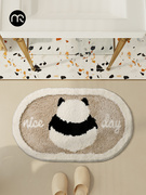 可爱熊猫秋冬天加厚浴室地毯吸水防滑地垫，卫生间脚垫厕所门口垫子