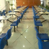 食堂四人位连体快餐桌椅组合长方形桌子中空塑料桌椅学生食堂桌子