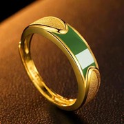 沙金戒指男女款999镀锡金色仿真假黄金结婚指环首饰品不掉色