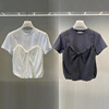国内女装2024夏季高端新中式假两件吊带短袖T恤2I2D301