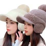 帽子冬季女士韩版潮保暖护耳针织帽加绒时尚百搭电动车毛线帽子