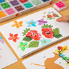 儿童手指画颜料无毒彩色印章泥宝宝幼儿园创意可水洗点画图册玩具
