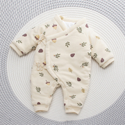 初生婴儿衣服a类秋冬天宝宝夹棉袄衣服外套0一3月新生婴儿儿衣服
