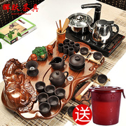 辉跃茶具 紫砂功夫茶具套装整套陶瓷家用科技木电热磁炉茶台茶海