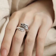 龙凤对戒情侣戒指纯银一对男女，款小众设计感做旧中古戒子龙年礼物