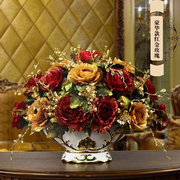 欧式仿真花瓶盆套装绢花，假花家居装饰花插花花卉玄关客厅餐桌花艺