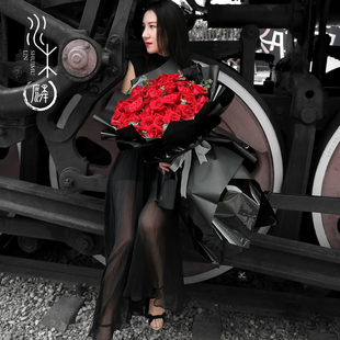 成都订婚鲜花速递同城花店送花生日，订花99朵红玫瑰花束求婚送爱人